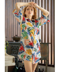 LOLA PRINTED BAGGY SHIRT DRESS