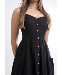 EMMA BLACK STRAPPY DRESS