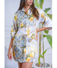 LOLA PRINTED BAGGY SHIRT DRESS