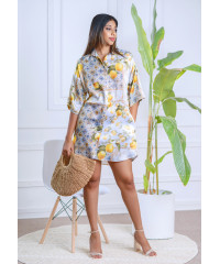 LOLA PRINTED BAGGY SHIRT DRESS