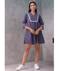 SIERARA BLUE PRINTED DRESS