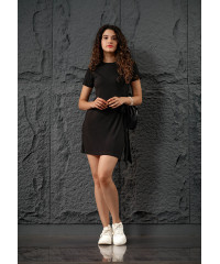 LYRA SIDE TIE UP BLACK DRESS