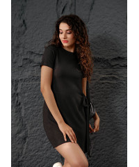 LYRA SIDE TIE UP BLACK DRESS