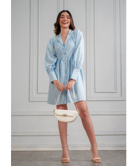QUESEY LONG SLEEVE LIGHT BLUE DRESS 