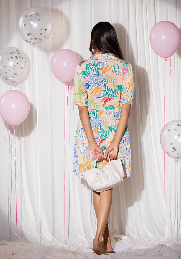 HAZEL PRINTED SHORT DRESS