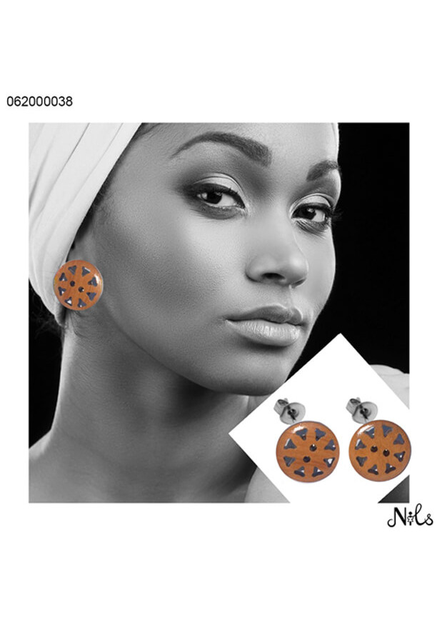 LACER CUT BROWN EARRING