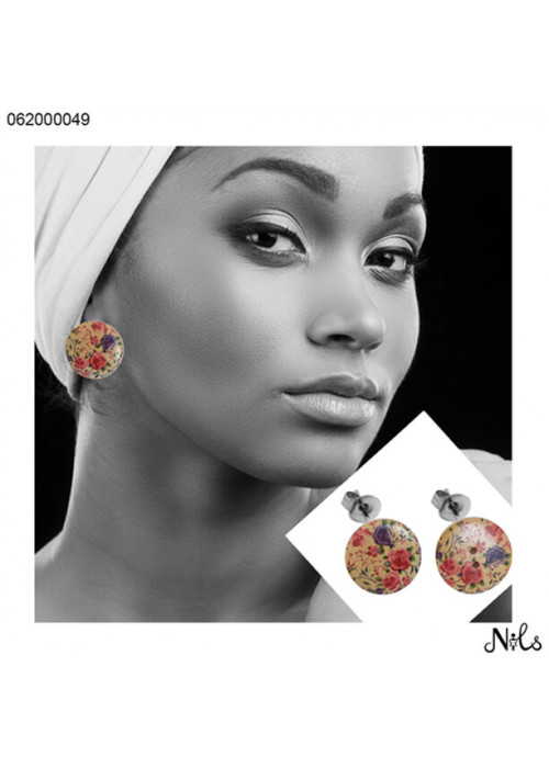 ROSE FLORAL WOODEN EARRING