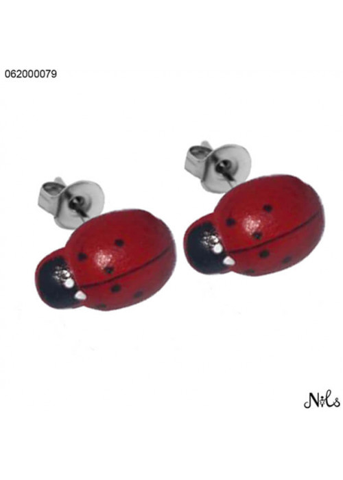 LADY BUG RED EARRING