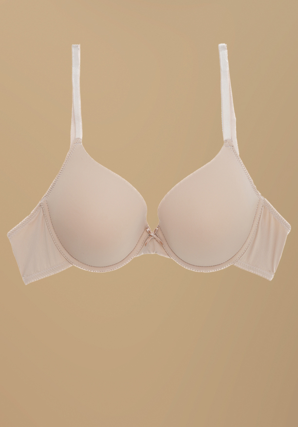 LUNA PADDED WIRED PLUNGE BRA IN NUDE