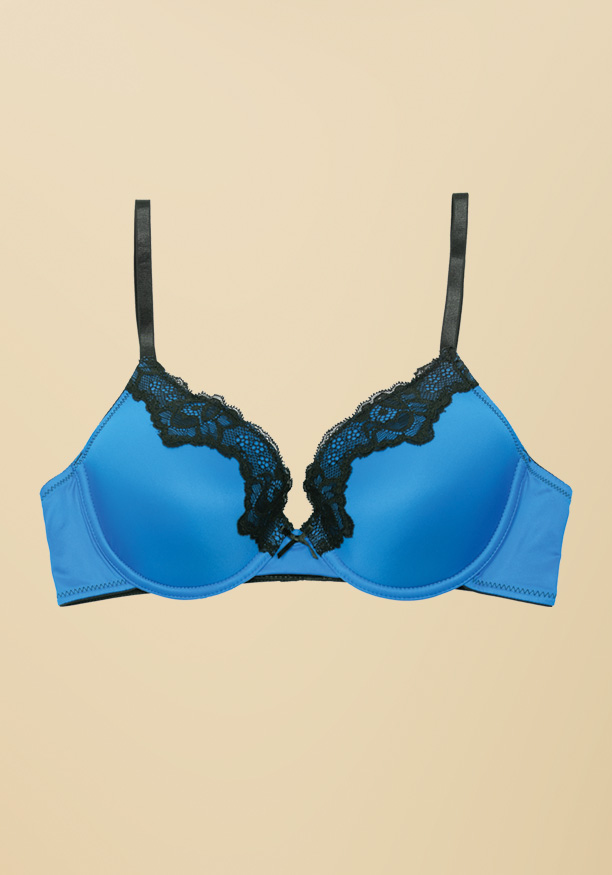 SASSY PADDED WIRED PLUNGE BRA IN PEACOCK