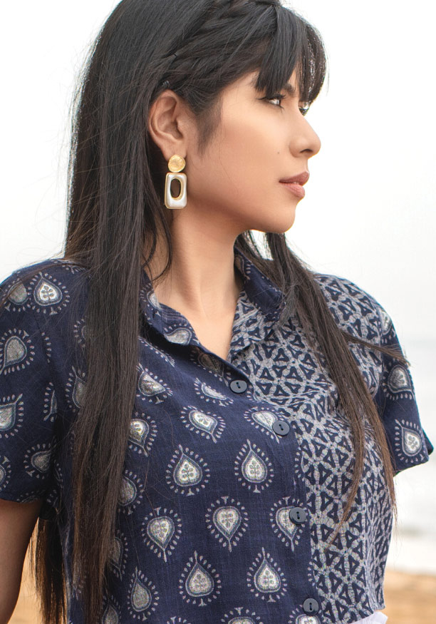ARIANA LEAF PRINT TOP