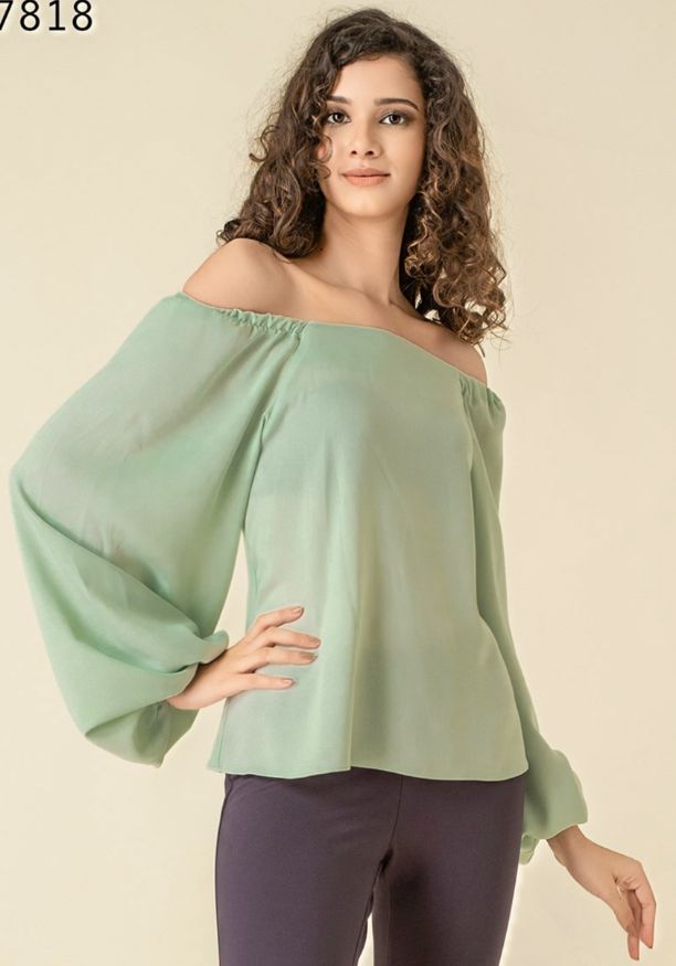 ALISON LONG SLEEVE GREEN BLOUSE