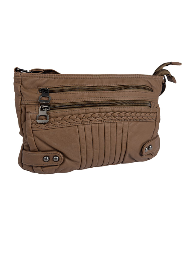 BEIGE SOFT 5 COMPARTMENT HAND BAG