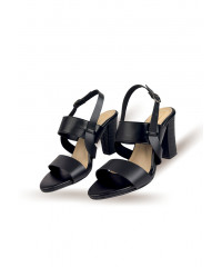 BLACK STRAP SUMMER HEEL