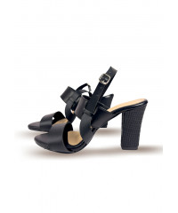 BLACK STRAP SUMMER HEEL