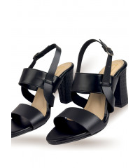 BLACK STRAP SUMMER HEEL