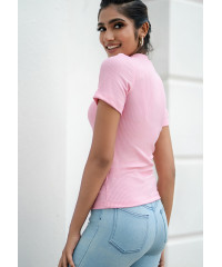 EMMA PINK HIGH NECK T SHIRT