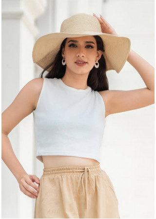 WHITE CROP T SHIRT 