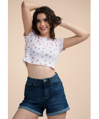 ELLA PRINTED CROP T SHIRT 