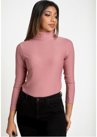 NOVA TURTLE NECK PINK T SHIRT 