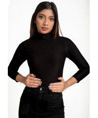 NOVA TURTLE NECK BLACK T SHIRT