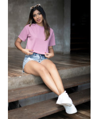 BRILLIE PINK CROP T SHIRT