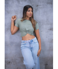 HADLEE GREEN CROP T SHIRT