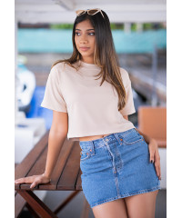 BRILLIE BEIGE CROP T SHIRT