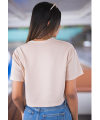 BRILLIE BEIGE CROP T SHIRT