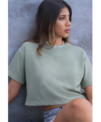 BRILLIE GREEN CROP T SHIRT