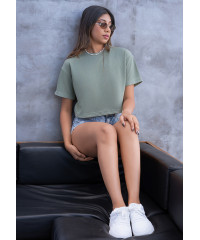 BRILLIE GREEN CROP T SHIRT