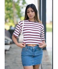 MIA RELAXED STRIPE T SHIRT 