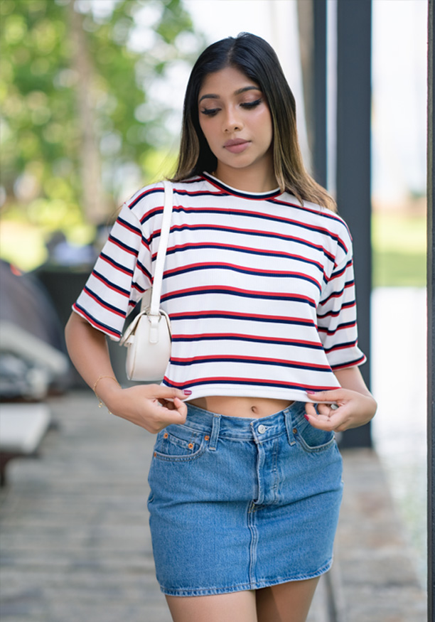 MIA RELAXED STRIPE T SHIRT 