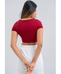 KIA MAROON CROP T SHIRT