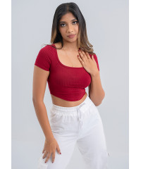 KIA MAROON CROP T SHIRT