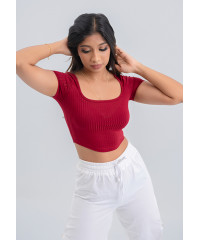 KIA MAROON CROP T SHIRT