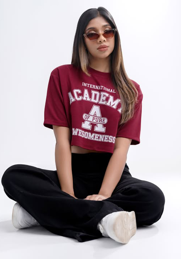AWESOMNESS BAGGY MAROON TEE Nilsonline