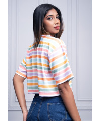 MULTI COLOR CROP T SHIRT