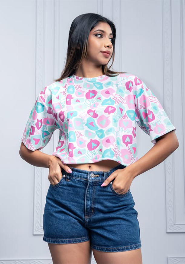 LUCA PRINTED CROP TEE