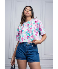 LUCA PRINTED CROP TEE