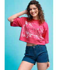 MIARA GRAPHIC HOT PINK TEE 