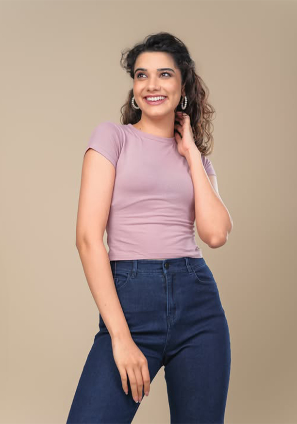 TAARA CREW NECK PINK TOP Nilsonline