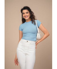 TAARA CREW NECK BLUE TOP