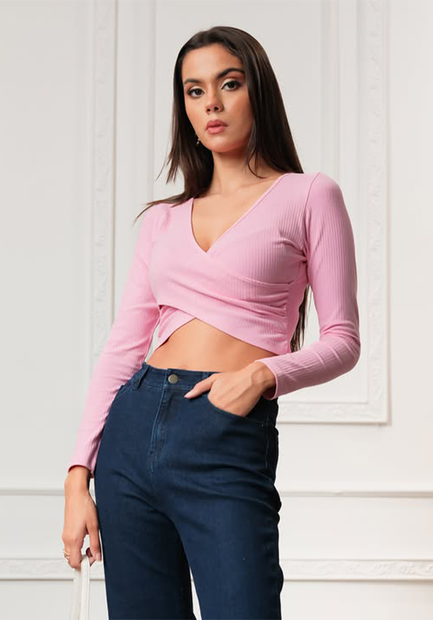 TORI PINK CROP TOP