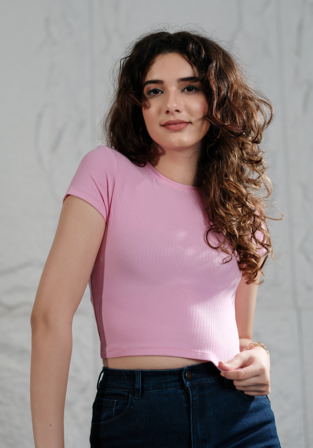LENNY CROP PINK TEE Nilsonline