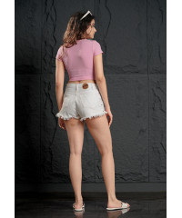 LENNY CROP PINK TEE