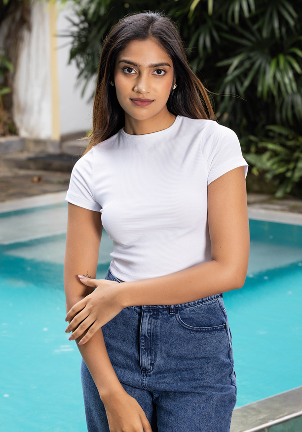 CLAUDIA WHITE CROP T SHIRT Nilsonline