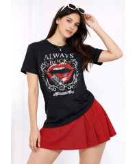BLACK ALWAYS ROCK TEES