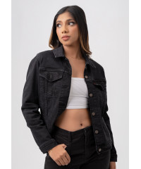 LONG LEEVE DENIM JACKET BLACK