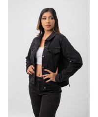 LONG LEEVE DENIM JACKET BLACK